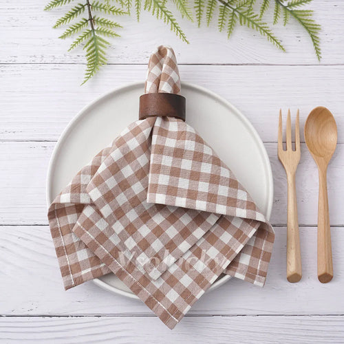Serviette de table coton vichy carreaux style champetre