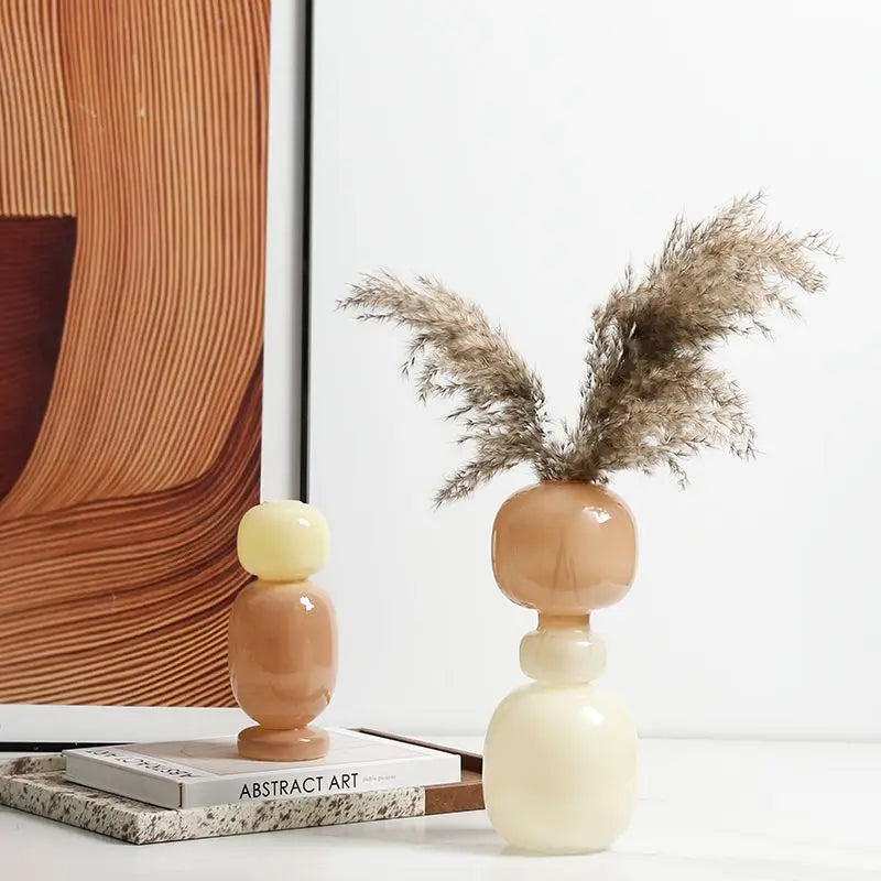vase en verre géométrique pour décoration artisanale et florale - vue 3 sur 8