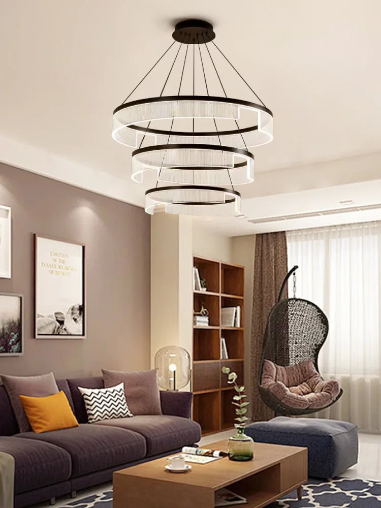 Circular Acrylic Living Room Pendant Light, Pendant Lamp Chandelier, Hanging Light Fittings, Hanging Light Pendant Lamp - vue 2 sur 10