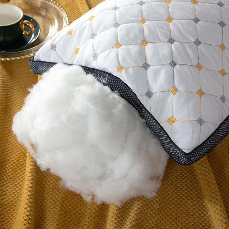 Full Sky Star Embroidered Fiber Pillow Core for Neck Protection, Quick Rebound, Not Easy to Deform, Not Collapsing - vue 6 sur 7