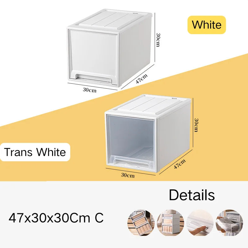tiroirs empilables en plastique transparent pour rangement pratique - vue 48 sur 48
