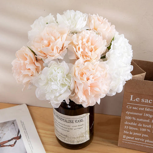 lot de 5 pivoines artificielles pour décorations élégantes et mariage