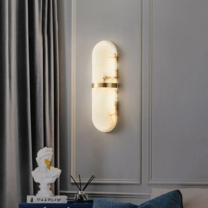 Semi-cylindre applique murale Led 18W Imitation marbre décor lampe de chevet salon salle à manger salle de bain porte couloir applique lumières