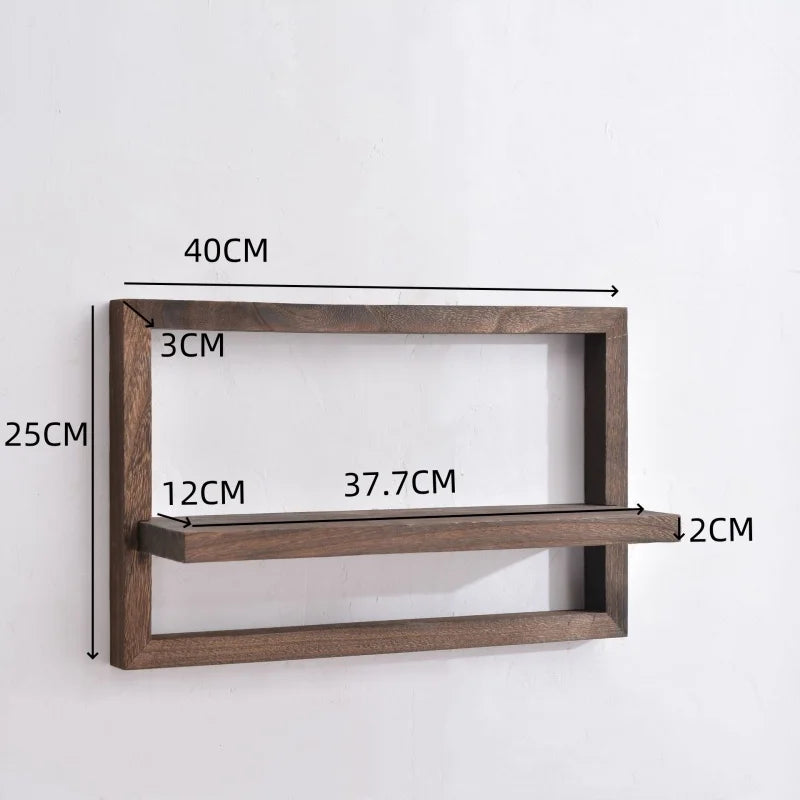 Wood Floating Wall Shelves Hanging Shelves for Wall Storage Rustic Farmhouse Decor for Bedroom Bathroom , Living Room Kitchen - vue 10 sur 10