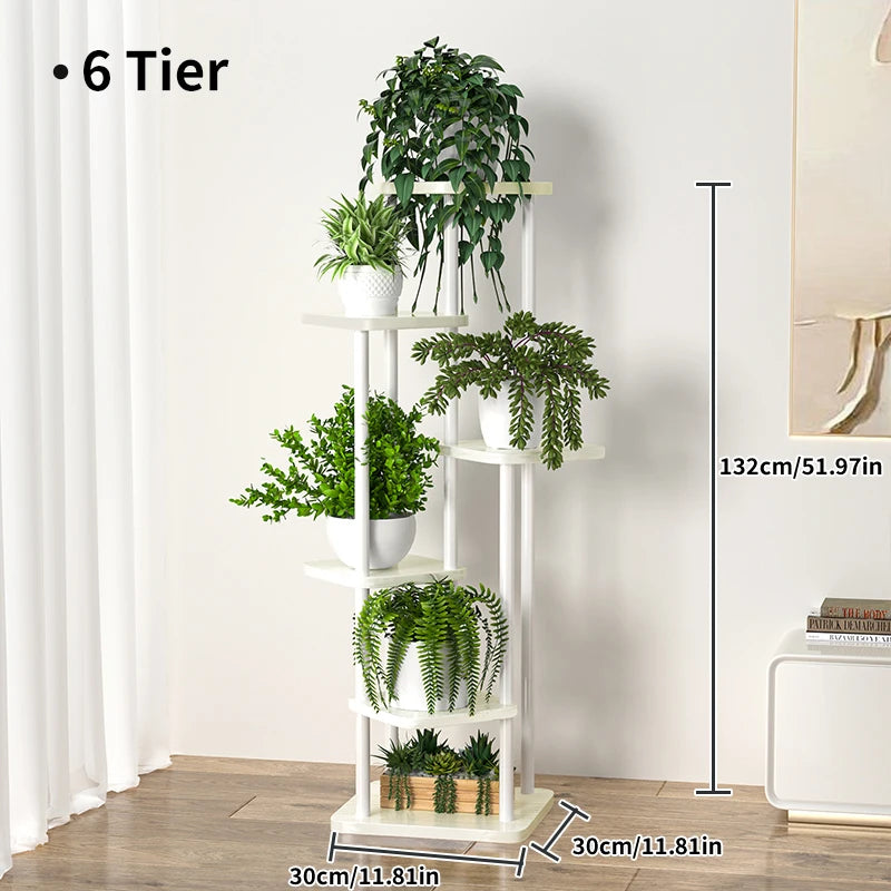 support en bois pour plantes et fleurs à plusieurs niveaux