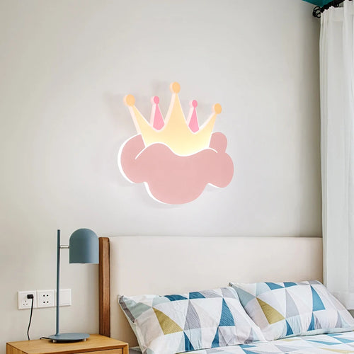 Applique murale couronne rose avec télécommande