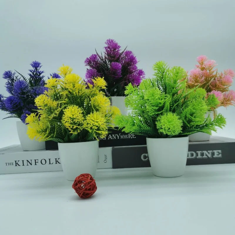 plantes artificielles bonsaï pot herbe décoratif pour bureau et jardin - vue 2 sur 8