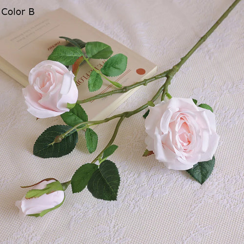3 têtes de roses artificielles pour décoration de mariage et chambre - vue 10 sur 10