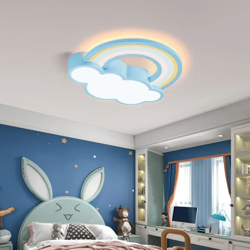 plafonnier led moderne nordique en forme de nuage arc-en-ciel - vue 4 sur 9