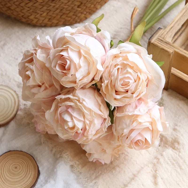 bouquet de roses artificielles pour décoration et photographie - vue 9 sur 13