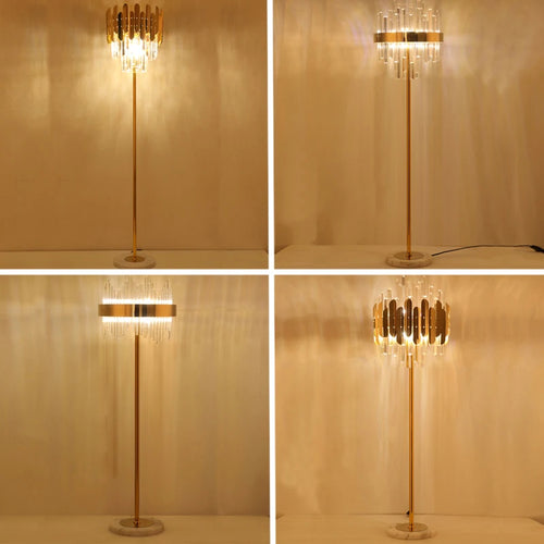 Applique murale LED en cristal doré moderne - vue 6 sur 18