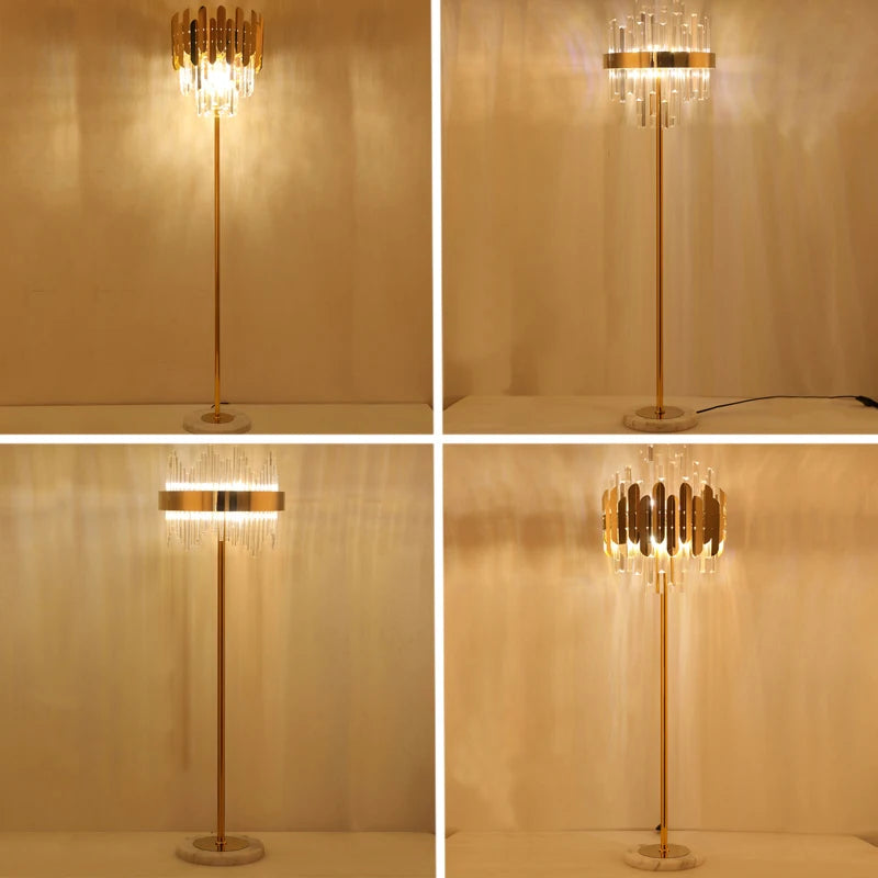 Applique murale LED en cristal doré moderne - vue 5 sur 18