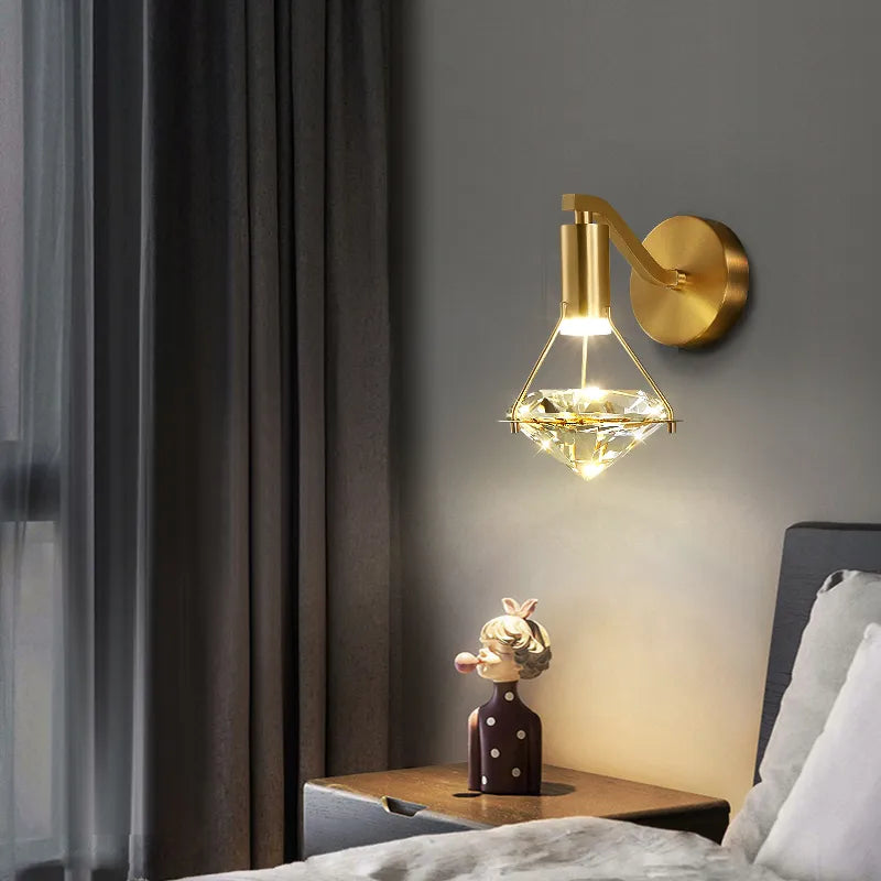 applique murale cuivre luxe minimaliste chambre lampe chevet 5w chaud - vue 3 sur 8