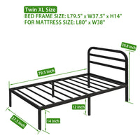 DDPNKL Heavy Duty Metal Bed Frame with Headboard, 3500 lbs Max Weight Capacity Metal Platform, Easy Assembly Mattress Foundation