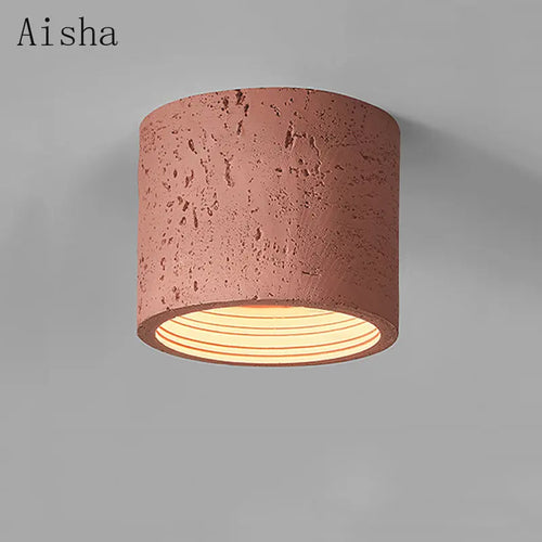 Wabi-sabi résine plafonnier LED nordique salon couloir plafonnier pour la maison salon cuisine Downlight décoration - vue 3 sur 16