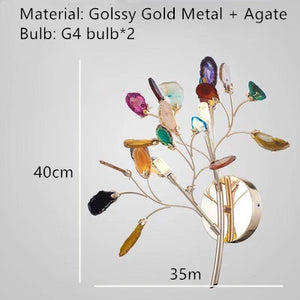 lustre en agate naturelle avec éclairage led coloré pour intérieur élégant