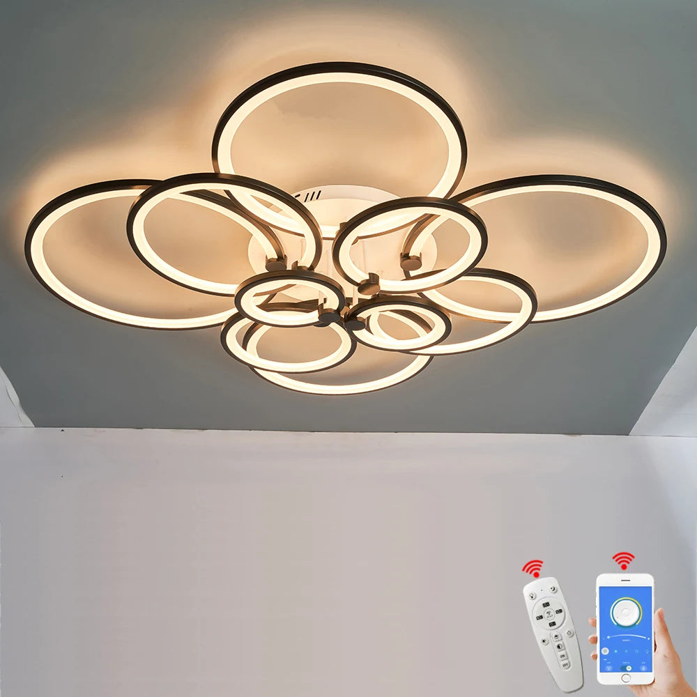Hot Modern LED Chandelier For Home Indoor Lighting, Modern Chandelier Ceiling For Bedroom, Living Room Decoration, Lighting - vue 4 sur 14