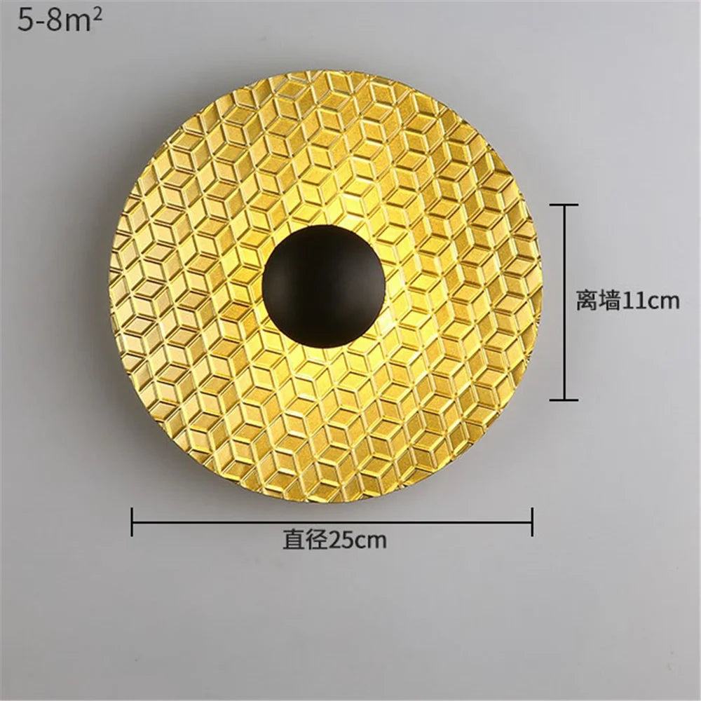 applique murale LED ronde en métal nordique décoratif pour intérieur moderne - vue 11 sur 23