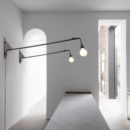 Vitra Potence Applique Loft Pays Américain Industriel Pipe Lumière Chevet Long Bras Swing Éclairage E27 Cuisine Décoration Murale Lumière - vue 4 sur 7