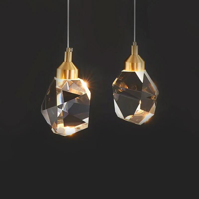 lustre en cristal suspendu pour un éclairage élégant et moderne - vue 5 sur 14