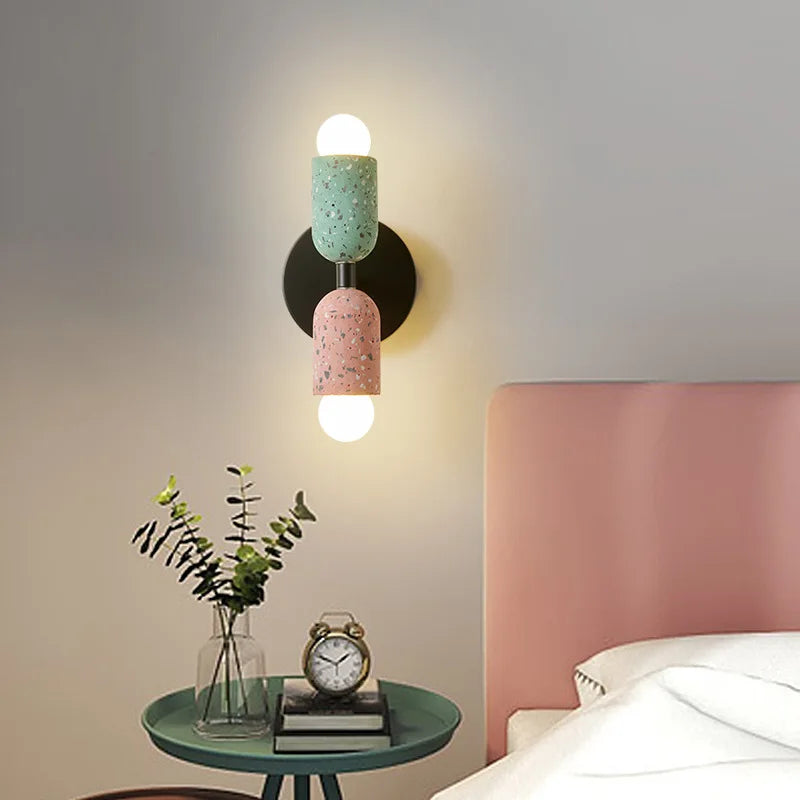 applique murale japonaise en ciment à double tête led - vue 5 sur 8