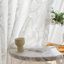 Voilage tulle motif feuilles style moderne pour salon