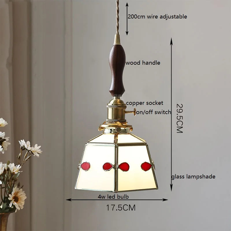Nordic vintage handheld lamp with coloured glass and copper - vue 23 sur 29