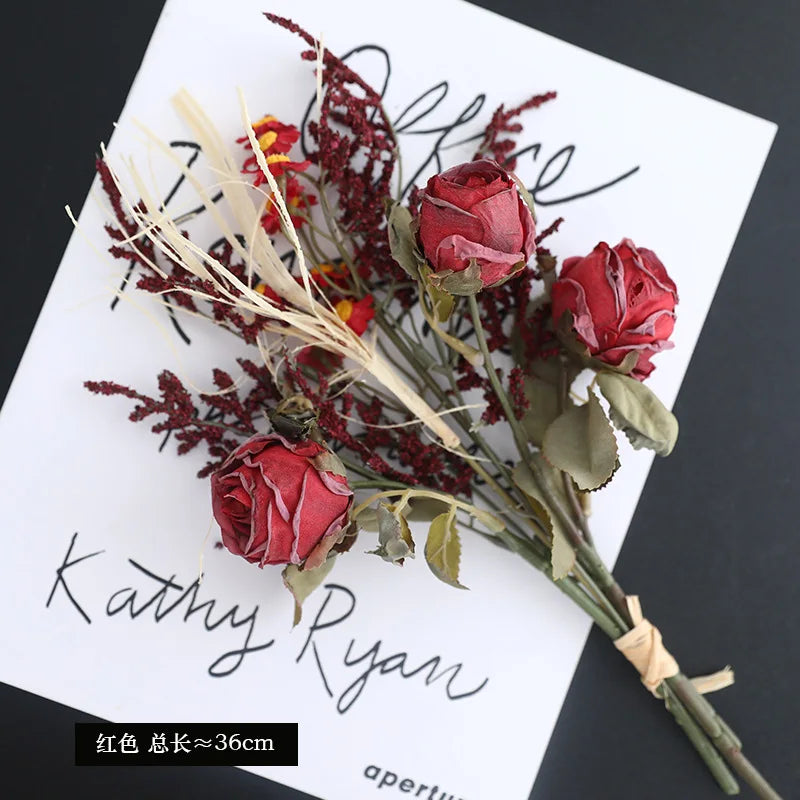 Vintage artificial silk rose flowers for wedding decoration