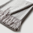Plaid laine jacquard motif méandre style chinois chaud