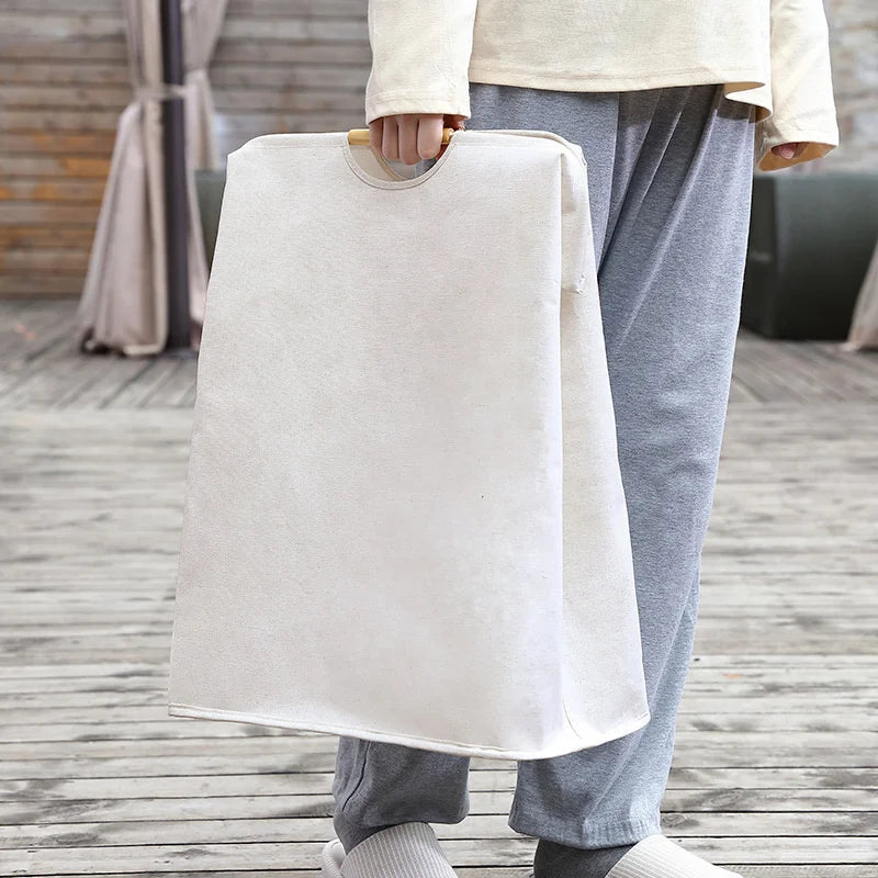 panier de rangement pliable pour linge sale avec poignée - vue 4 sur 12