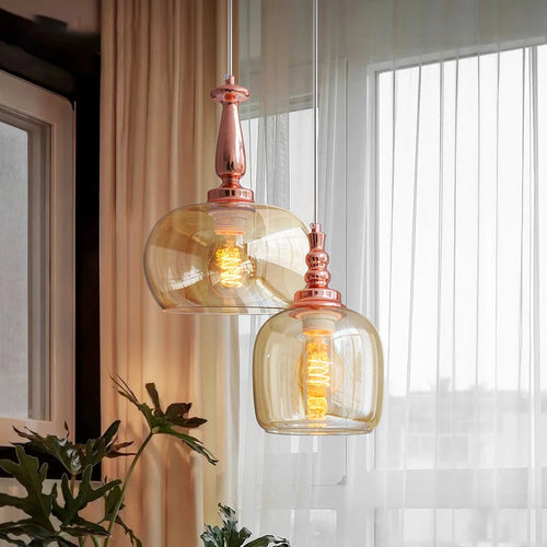 Modern minimalist glass chandelier nordic lighting - vue 3 sur 8