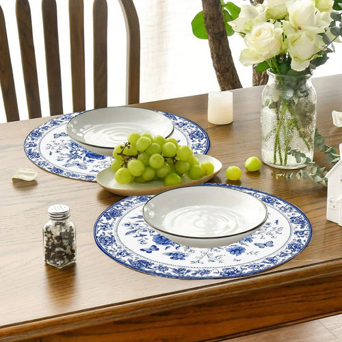 set de table fleurs papillons style campagne imperméable