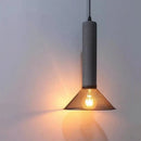 lustre ciment suspension led loft béton tube long décor salle cuisine éclairage