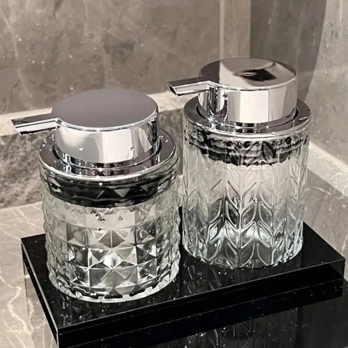 300ml Manual Soap Dispenser Transparent Glass Hand Sanitizer Bottle Container For Shampoo, Body Wash house Bathroom Accessories - vue 5 sur 8