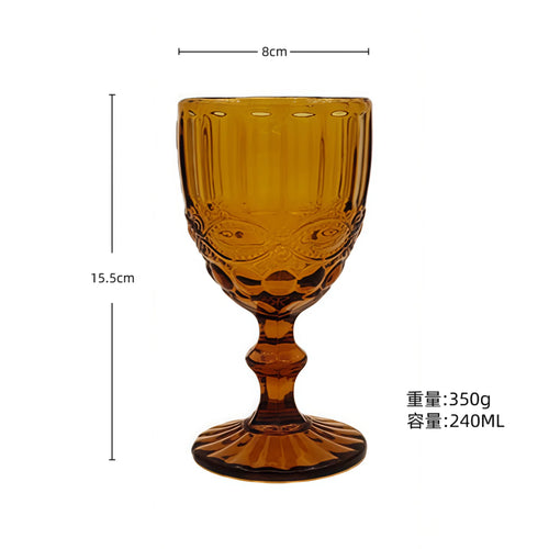 Verre vin relief retro epais style europeen