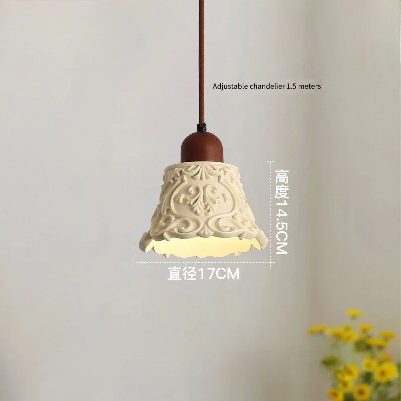 lustre rétro en résine gravée style antique décoratif - vue 14 sur 14