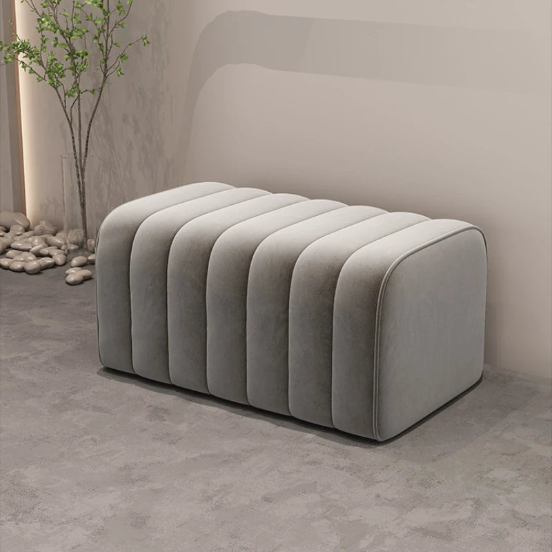 banc en velours nordique repose-pieds doux et élégant - vue 3 sur 14