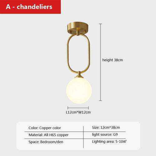 LED cuivre applique moderne nordique simple étude décoratif - vue 10 sur 13