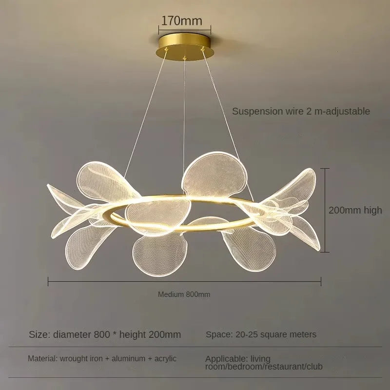 lustre en acrylique minimaliste design créatif à pétales - vue 9 sur 10