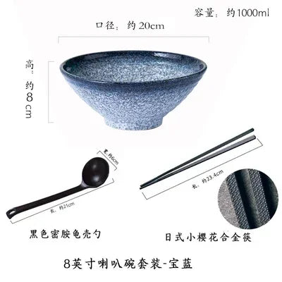 Bol à ramen japonais en céramique motif traditionnel