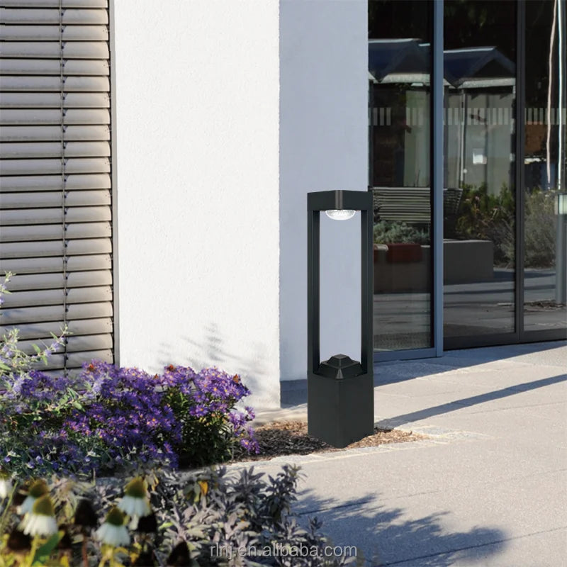 lampes solaires modernes carrées en aluminium pour extérieur étanche