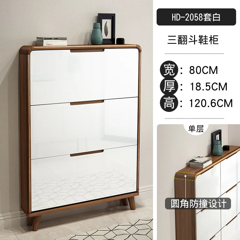 meuble à chaussures en bois design moderne gain de place luxe - vue 12 sur 22
