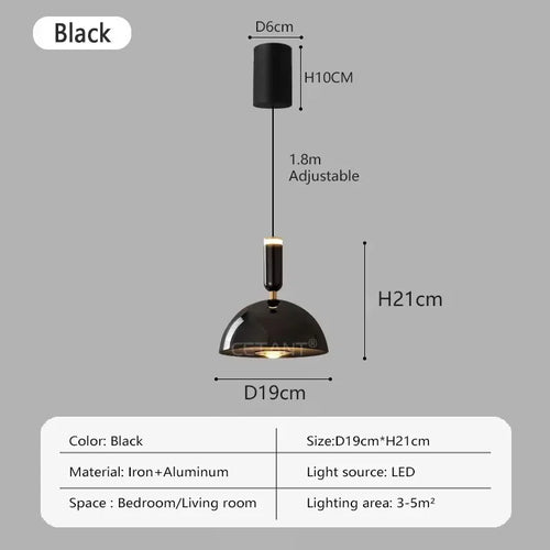 Nordic LED pendant light with adjustable height for home decoration, dining room, living room, bedroom, bedside lighting
