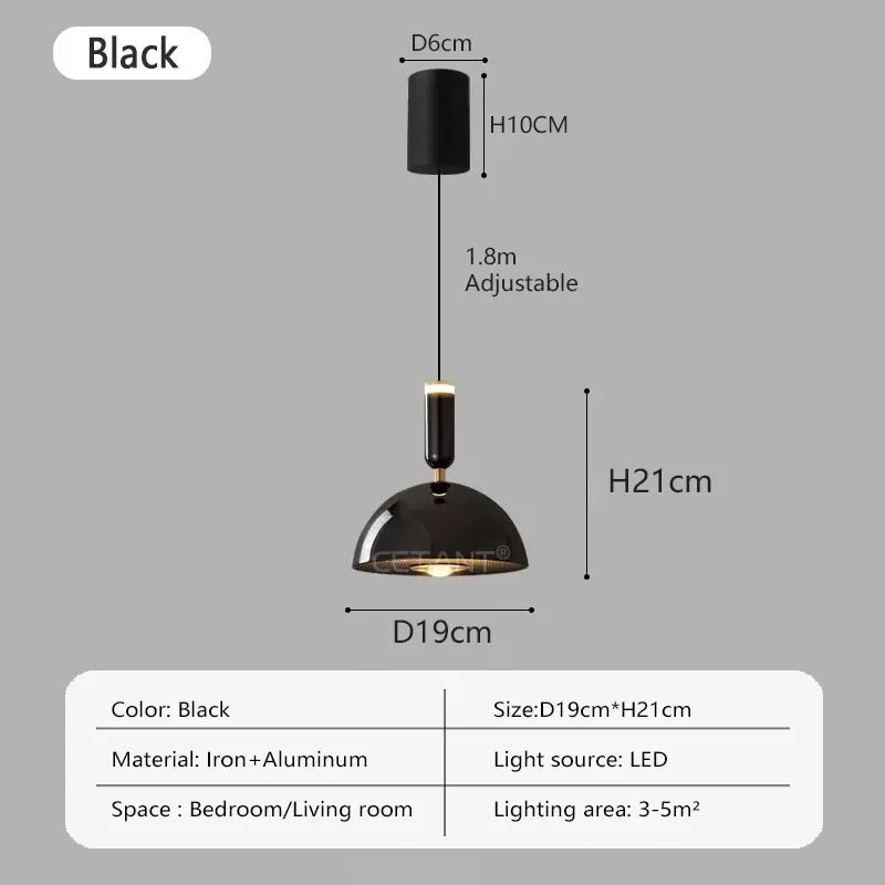 Nordic LED pendant light with adjustable height for home decoration, dining room, living room, bedroom, bedside lighting