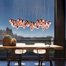 suspension moderne led boule de verre design chrome