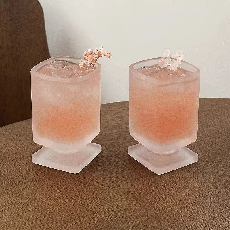 Verre carré dépoli style moderne pour boissons froides - vue 8 sur 8