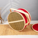 panier en bambou tressé portable pour pique-nique et repas