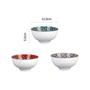 Ensemble bols ceramique motif floral boheme 115mm
