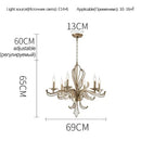 American retro crystal chandelier, French creative candle design, bedroom, living room, study, interior decoration lamp