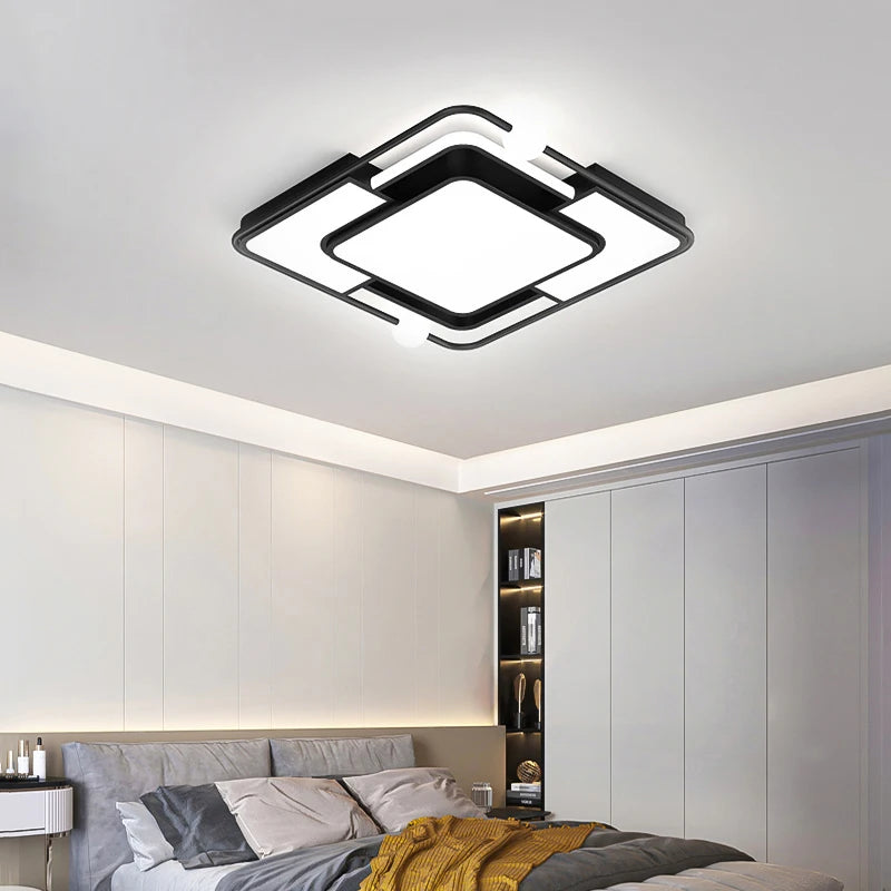 plafonnier led encastré carré moderne simple créatif - vue 6 sur 12